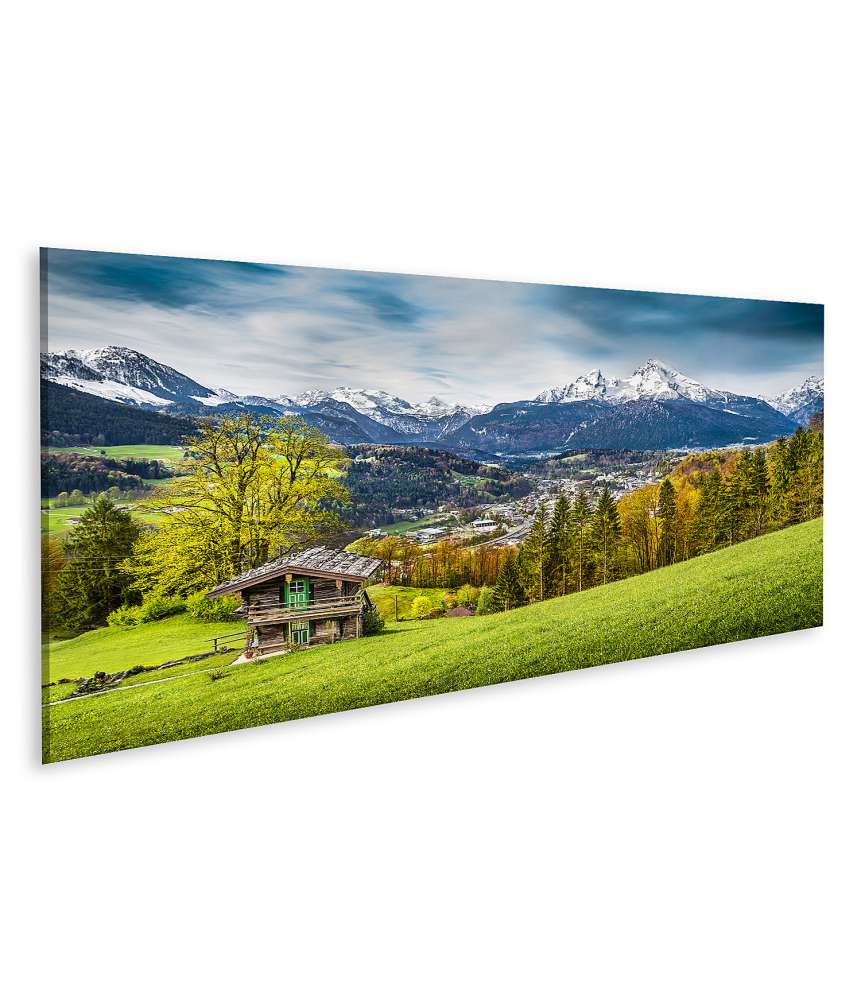 Islandburner Bild auf Leinwand Atemberaubendes Wandbild einer idyllischen Berglandschaft in Berchtesgaden