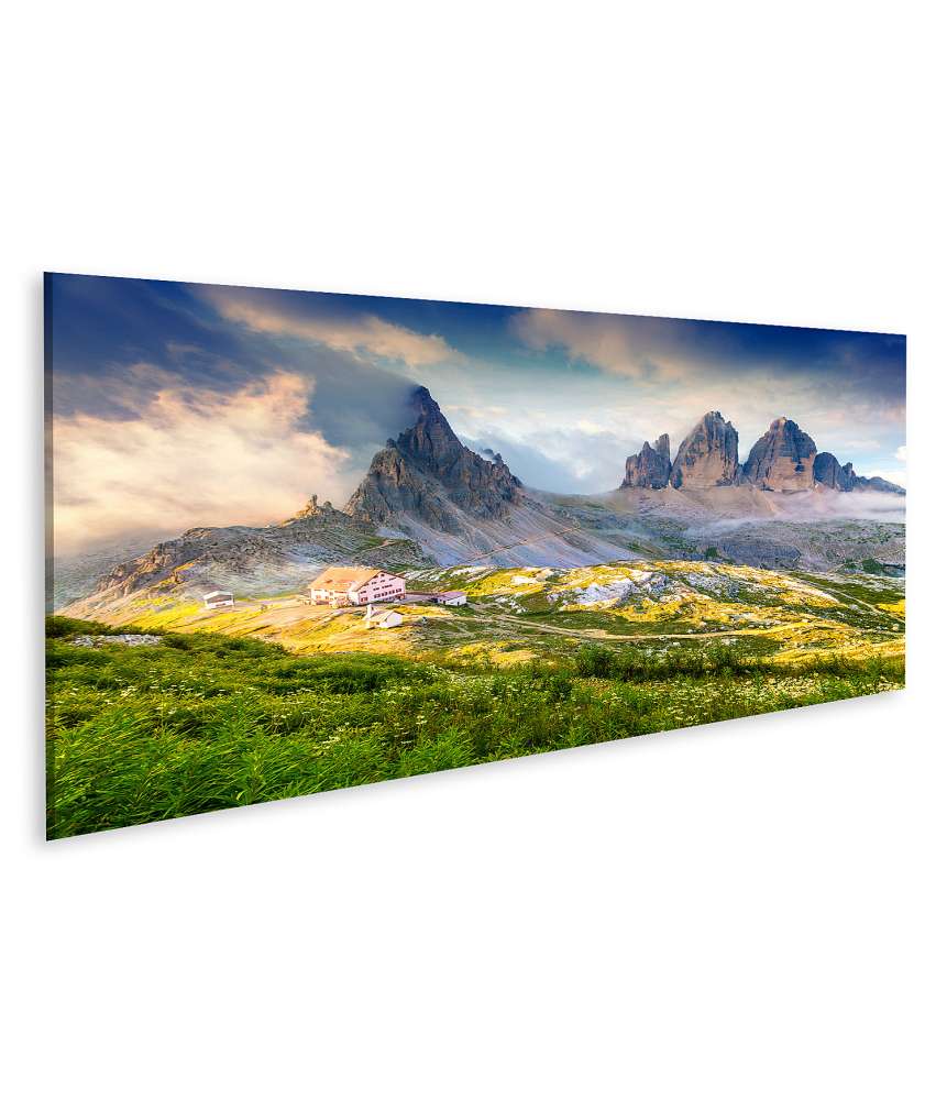 Islandburner Bild auf Leinwand Wandbild: Rifugio Lacatelli in den Drei-Zinnen-Dolomiten, Südtiroler Nationalpark