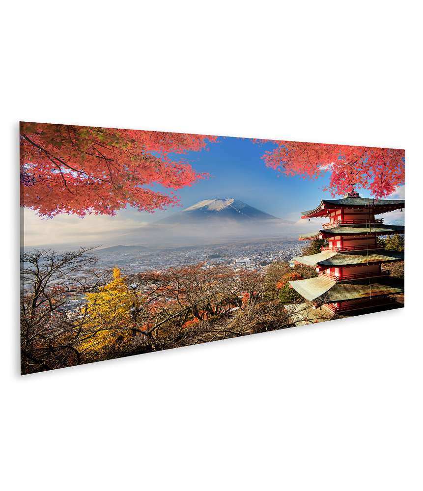 Islandburner Bild auf Leinwand Mt Fuji umgeben von leuchtenden Herbstfarben in Japan