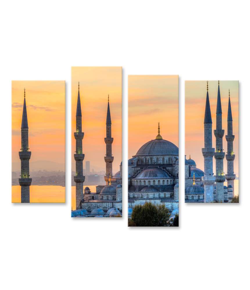 Islandburner Bild auf Leinwand Prächtiges Wandbild der Blauen Moschee Sultanahmet Camii, Istanbul, Türkei