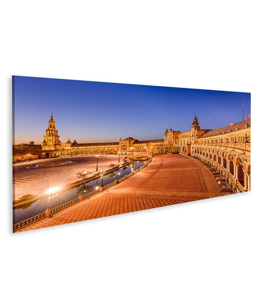 Islandburner Bild auf Leinwand Spanisches Wandbild am Plaza De Espana in Sevilla, Spanien