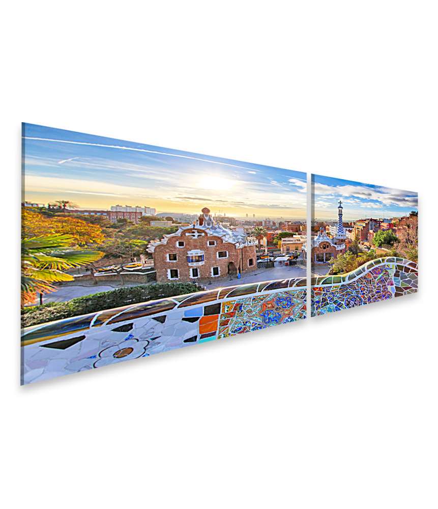 Islandburner Bild auf Leinwand Beeindruckendes Wandbild im Park Guell, Barcelona, Spanien