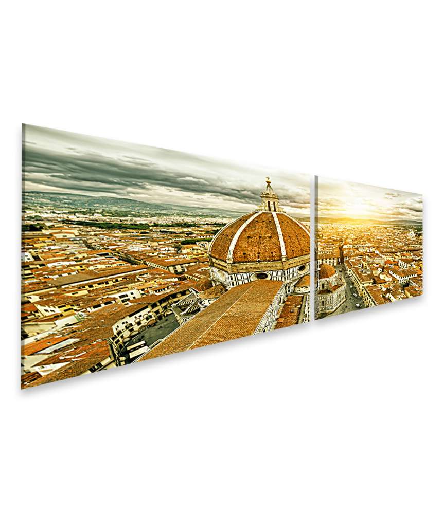 Islandburner Bild auf Leinwand Beeindruckendes Panorama Wandbild: Florenz, Basilika Santa Maria Del Fiore