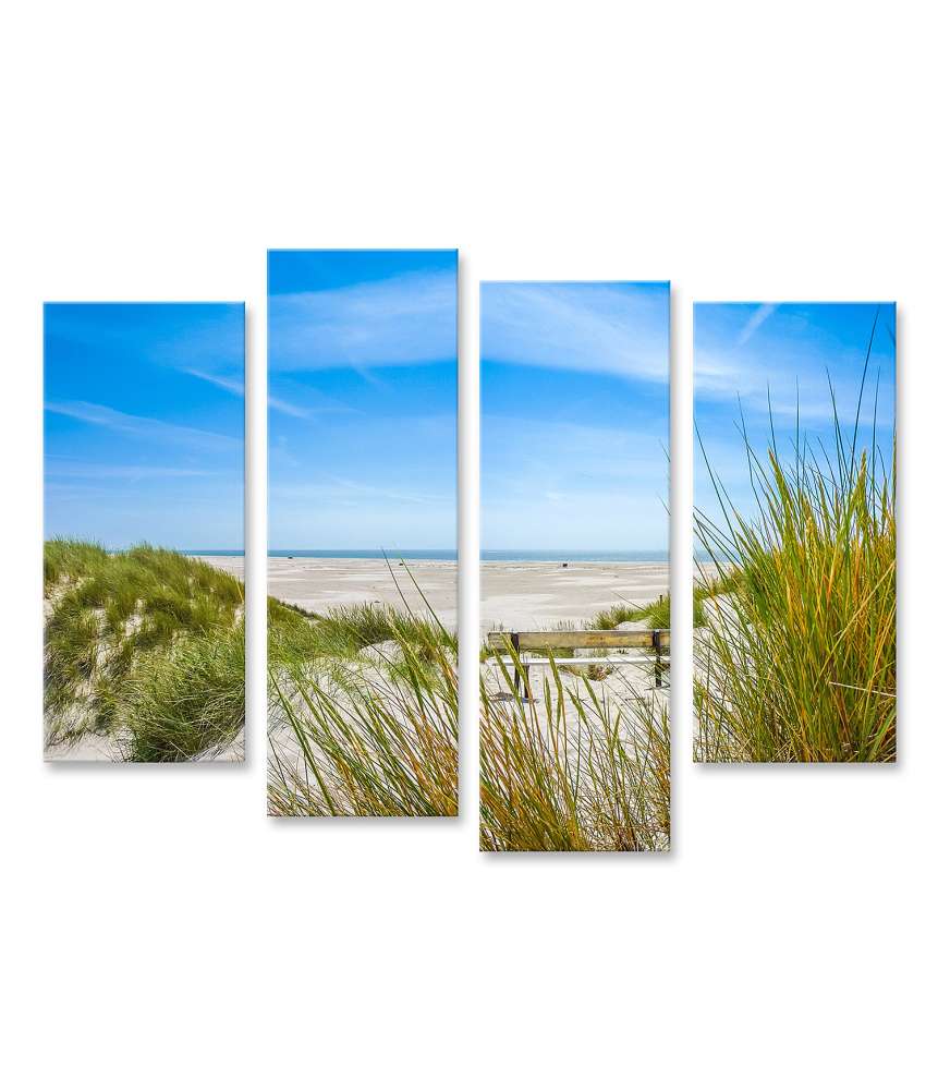 Islandburner Bild auf Leinwand Atemberaubendes Wandbild von Dünen und Strand auf Amrum, Nordsee