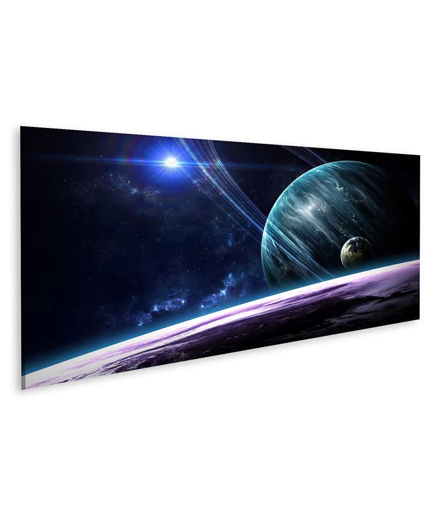 Islandburner Bild auf Leinwand Weltraumszene mit Planeten, Sternen und Galaxien im Universum