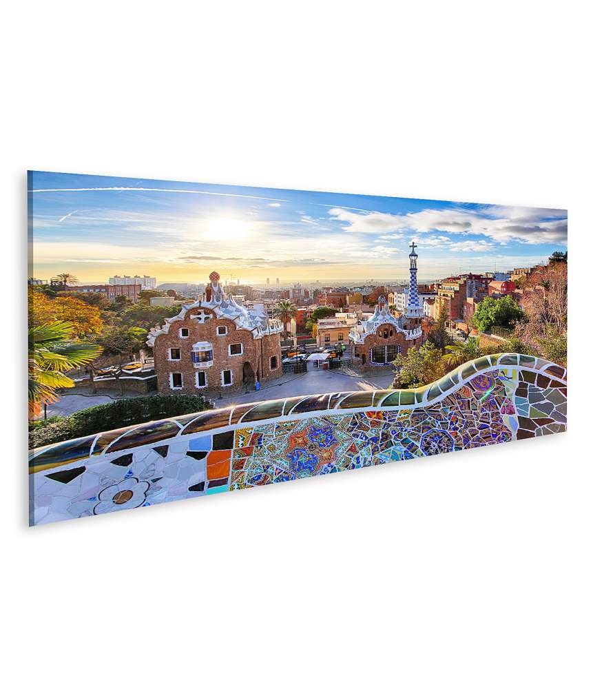 Islandburner Bild auf Leinwand Beeindruckendes Wandbild im Park Guell, Barcelona, Spanien