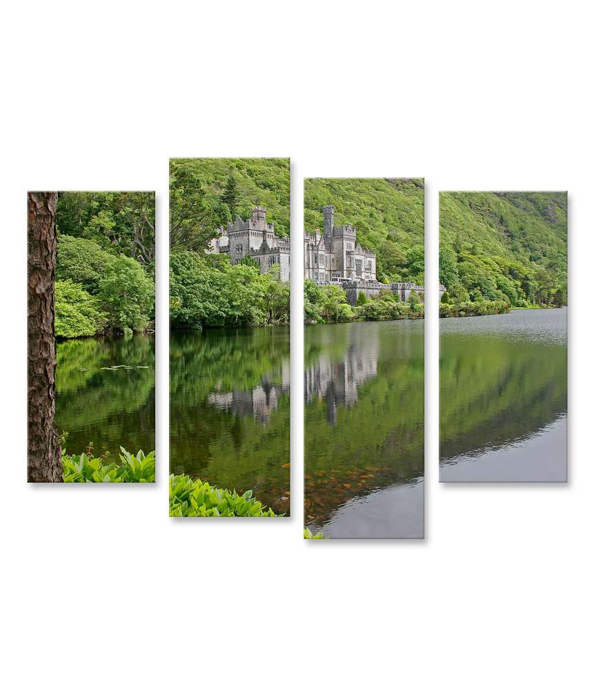 Islandburner Bild auf Leinwand Atemberaubendes Wandbild der historischen Kylemore Abbey in Galway, Irland