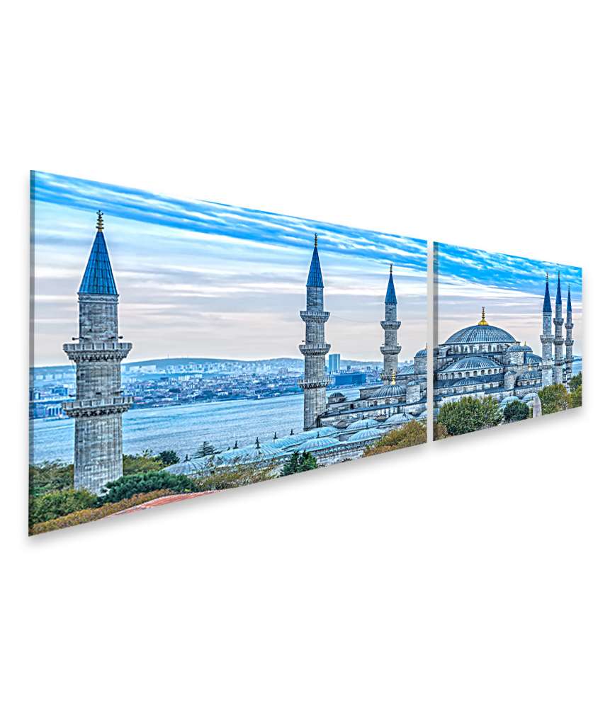 Islandburner Bild auf Leinwand Prächtiges Wandbild der Blauen Moschee, Sultanahmet Camii, in Istanbul, Türkei