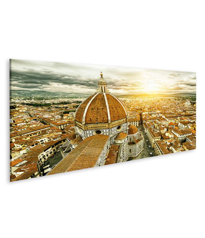 Islandburner Bild auf Leinwand Beeindruckendes Panorama Wandbild: Florenz, Basilika Santa Maria Del Fiore