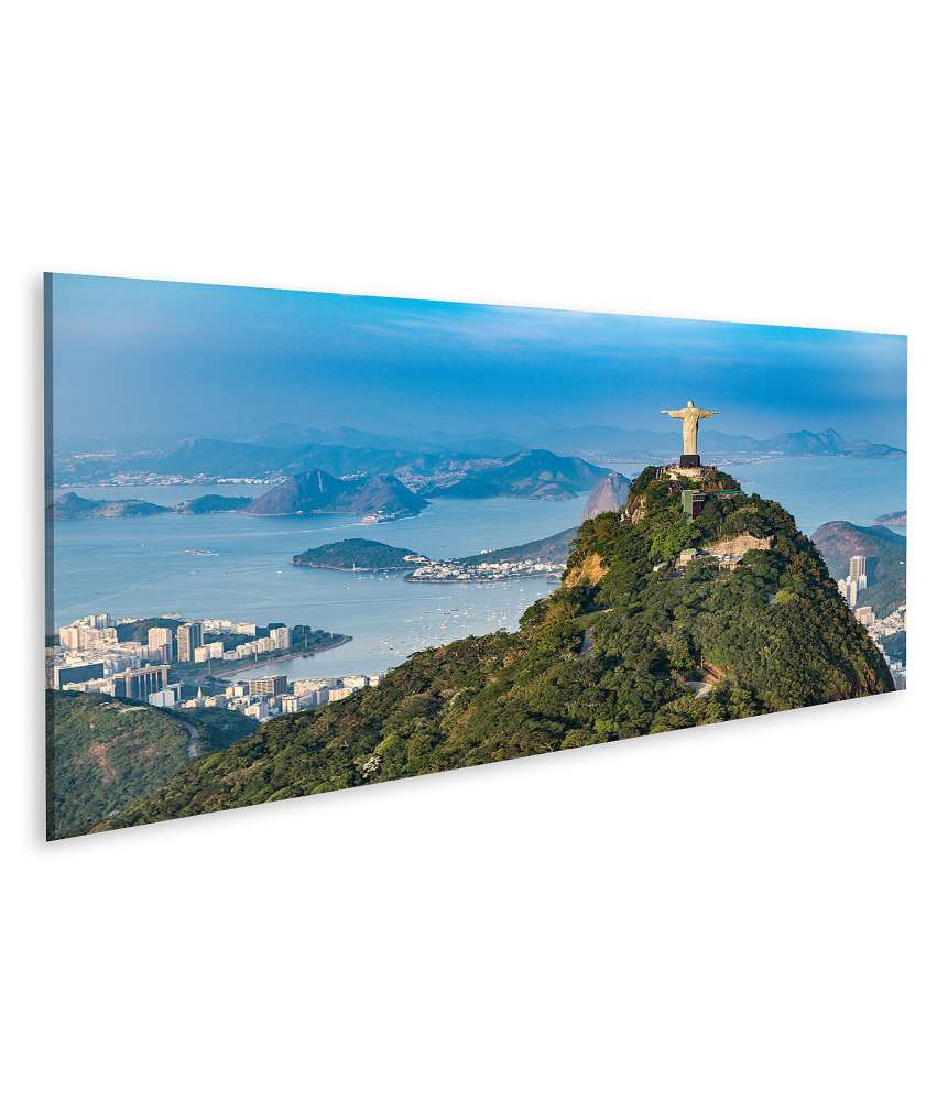 Islandburner Bild auf Leinwand Luftaufnahme des Corcovado-Bergs in Rio mit Christus-Statue