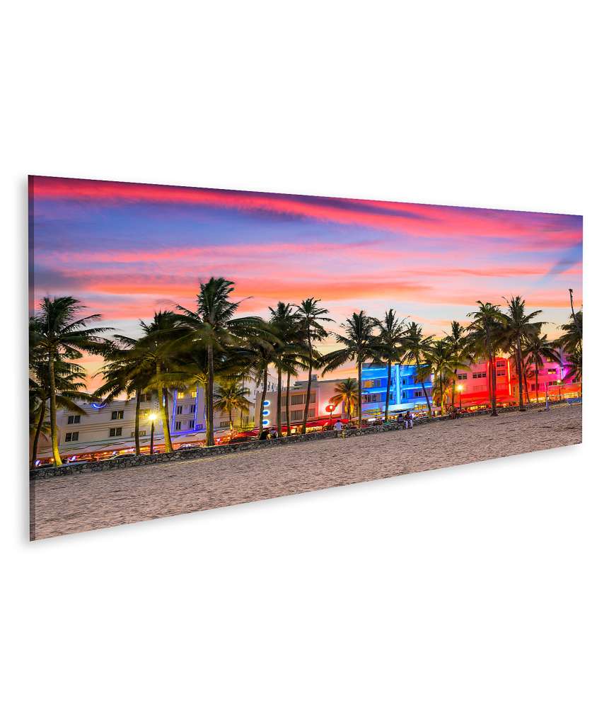 Islandburner Bild auf Leinwand Buntes Wandbild an der Ocean Drive in Miami, Florida, USA