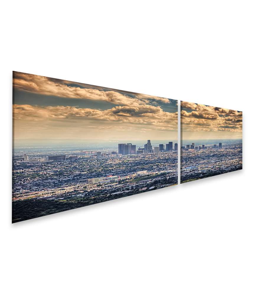 Bild auf Leinwand 2015er Wandbild von Los Angeles, aufgenommen vom Hollywood Hill