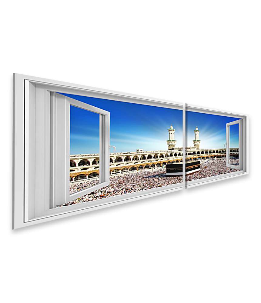 Islandburner Bild auf Leinwand Beeindruckendes Wandbild: Fensterblick auf die Kaaba, Mekka, Saudi Arabien