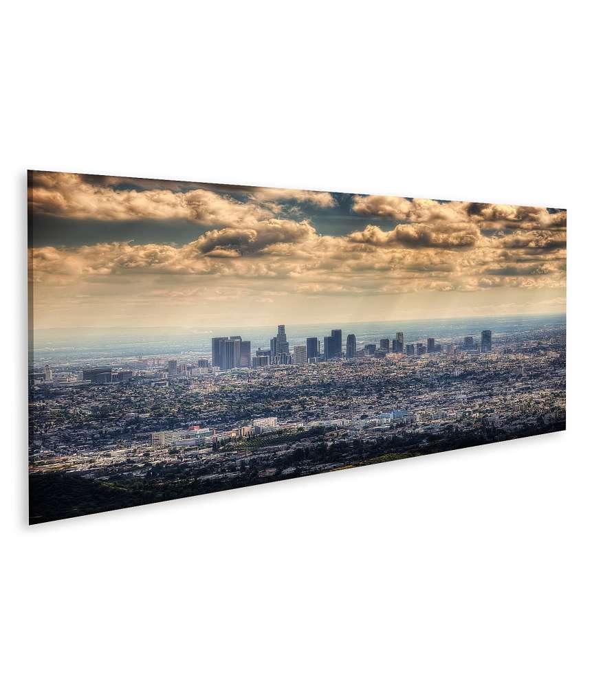 Islandburner Bild auf Leinwand 2015er Wandbild von Los Angeles, aufgenommen vom Hollywood Hill