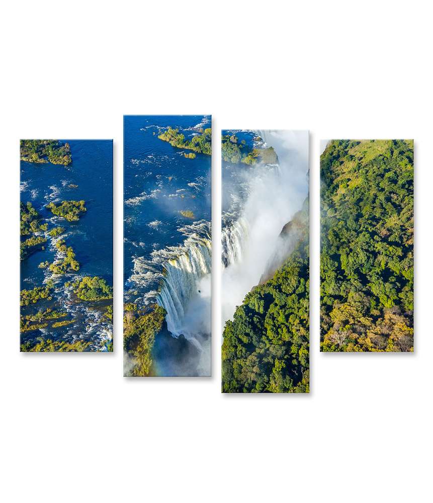 Islandburner Bild auf Leinwand Atemberaubende Vogelperspektive des majestätischen Victoria Falls Wasserfalls