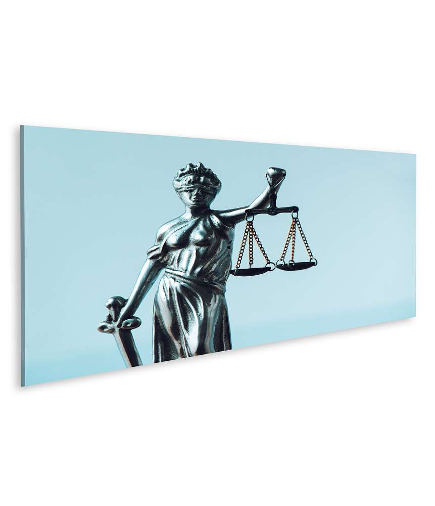 Islandburner Bild auf Leinwand Darstellung der Justitia, Symbol der Gerechtigkeit, als Wandbild