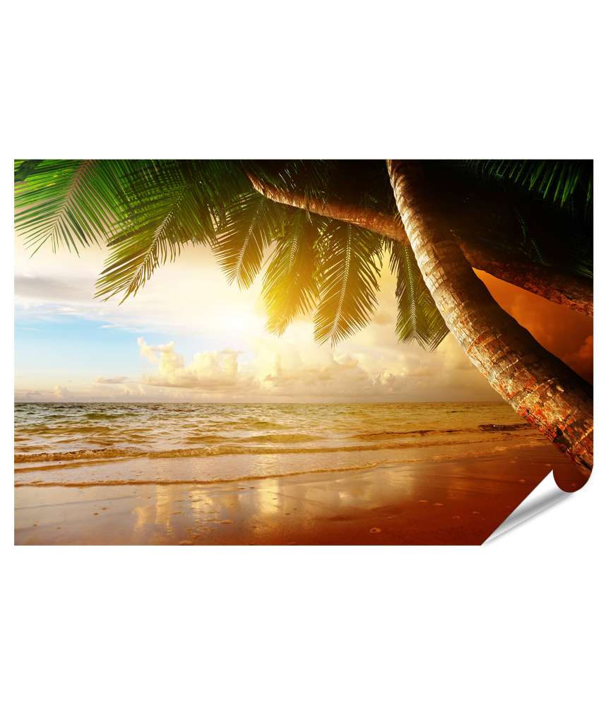 Islandburner XXL Premium Poster Karibischer Sonnenaufgang am Strand