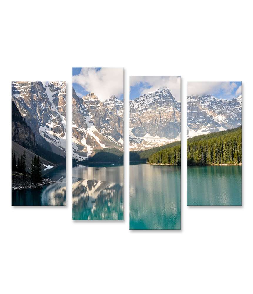 Islandburner Bild auf Leinwand Atemberaubendes Wandbild von Moraine Lake in den Rocky Mountains, Kanada