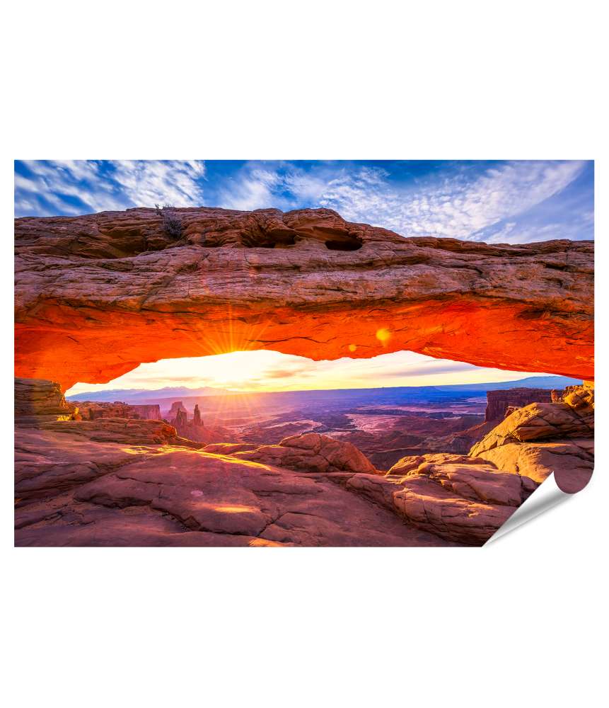 Islandburner XXL Premium Poster Sonnenaufgang durch Mesa Arch im Canyonlands Nationalpark, USA