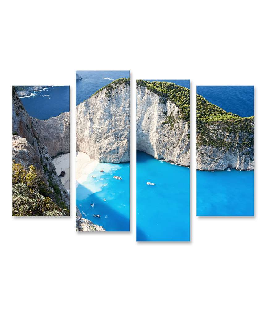 Islandburner Bild auf Leinwand Navagio Strand mit Schiffswrack auf Zakinthos (Zante), Wandbild