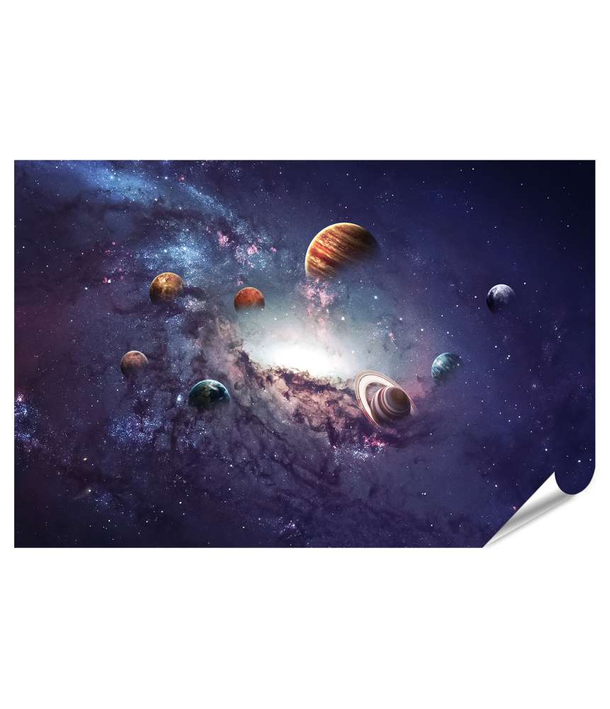 Islandburner XXL Premium Poster Wandbild: Planeten unseres Sonnensystems für Kinder- und Jugendzimmer