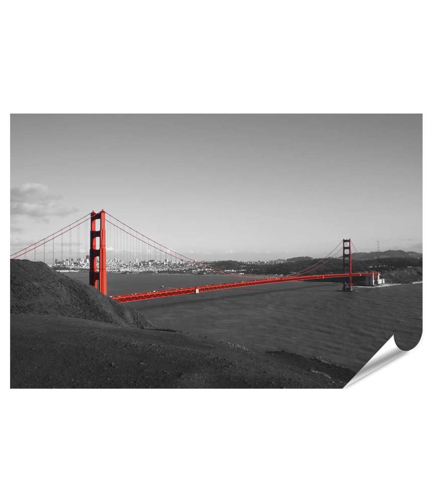 Islandburner XXL Premium Poster Atemberaubendes Wandbild der Golden Gate Bridge in San Francisco, USA