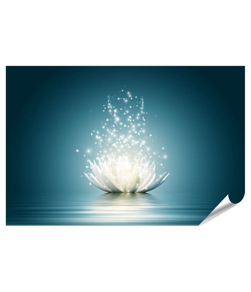 Islandburner XXL Premium Poster Exquisites Wandbild einer anmutigen, leuchtenden Lotusblume