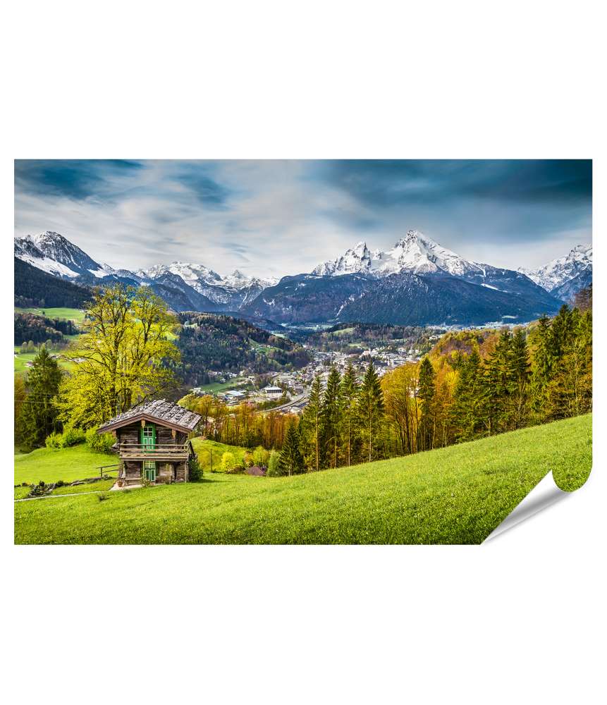 Islandburner XXL Premium Poster Beeindruckendes Wandbild: Berglandschaft, Berchtesgaden, Bayerische Alpen