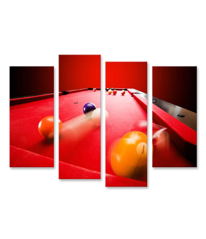 Islandburner Bild auf Leinwand Dynamische Darstellung eines laufenden Billard-Poolspiels