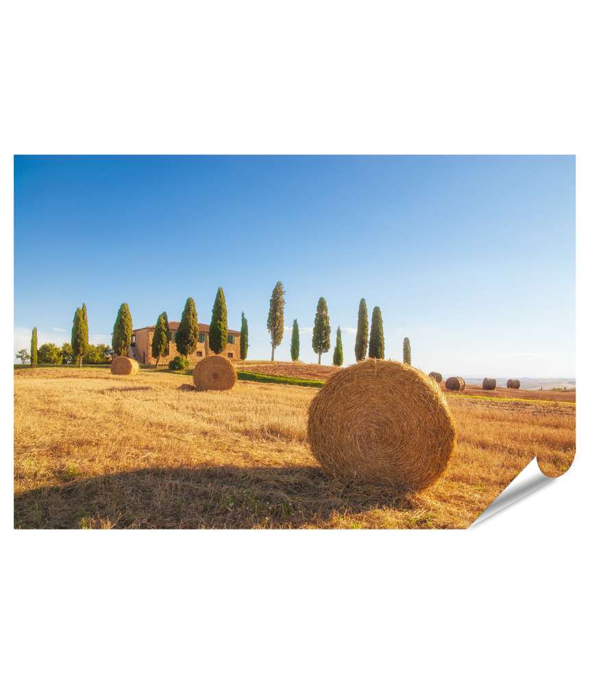 Islandburner XXL Premium Poster Atemberaubender Blick auf Toskanas Landschaft in Pienza, Italien