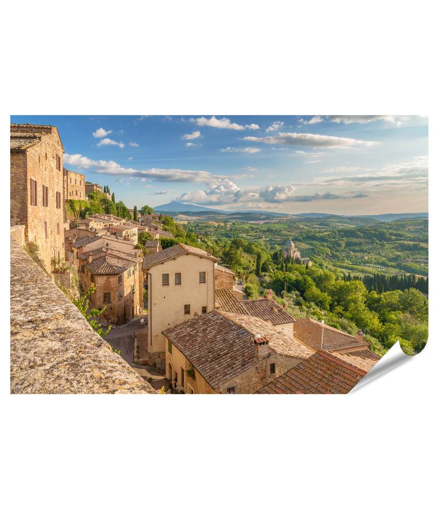 Islandburner XXL Premium Poster Toskanische Landschaft: Wandbild aus Montepulciano, Italien