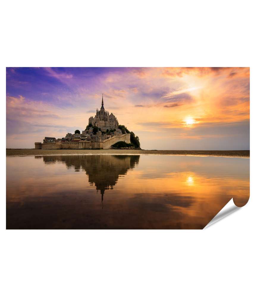 Islandburner XXL Premium Poster Beeindruckende Darstellung des majestätischen Mont Saint Michel