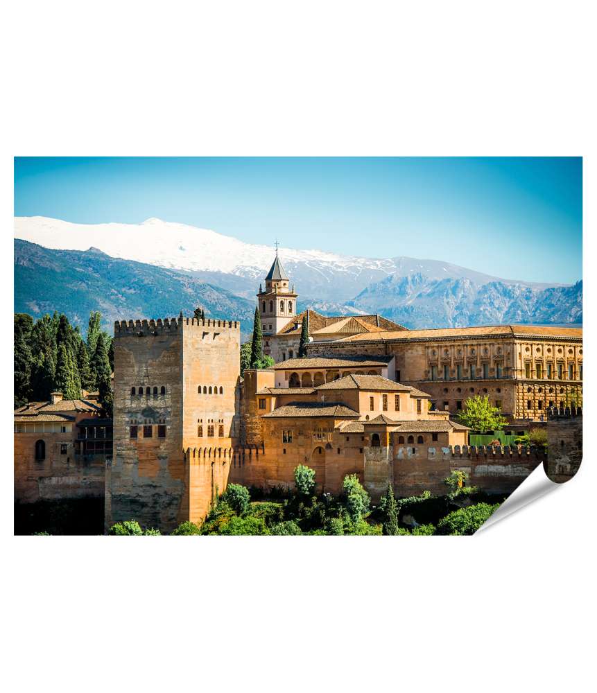 Islandburner XXL Premium Poster Spektakulärer Ausblick auf die prächtige Alhambra, Granada, Spanien