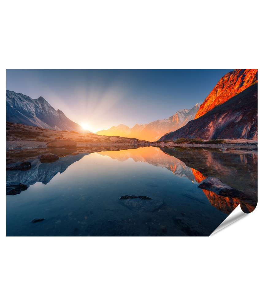 Islandburner XXL Premium Poster Atemberaubendes Wandbild von Nepals beeindruckenden Himalaya-Berglandschaften