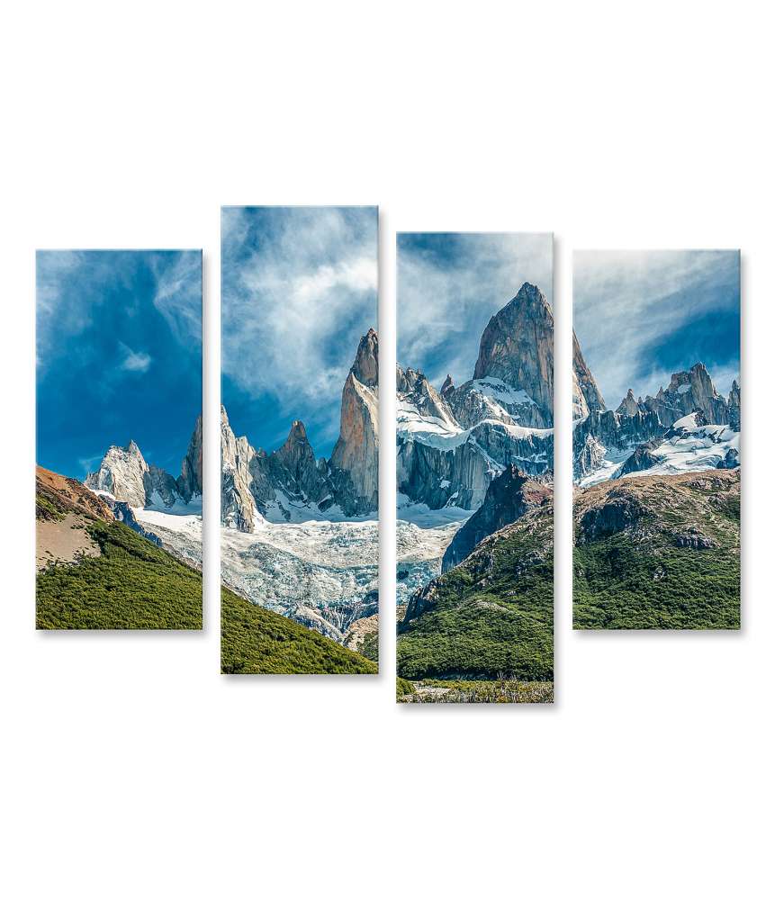 Islandburner Bild auf Leinwand Wandbild des majestätischen Fitz Roy Berges in El Chalten, Patagonien, Argentinien