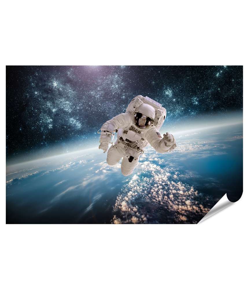 Islandburner XXL Premium Poster Atemberaubendes Wandbild eines Astronauten im Weltraum