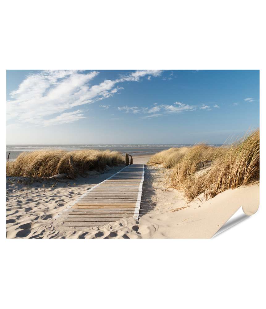 Islandburner XXL Premium Poster Weg durch Dünen auf Langeoog zum Nordsee-Strand - Wandbild