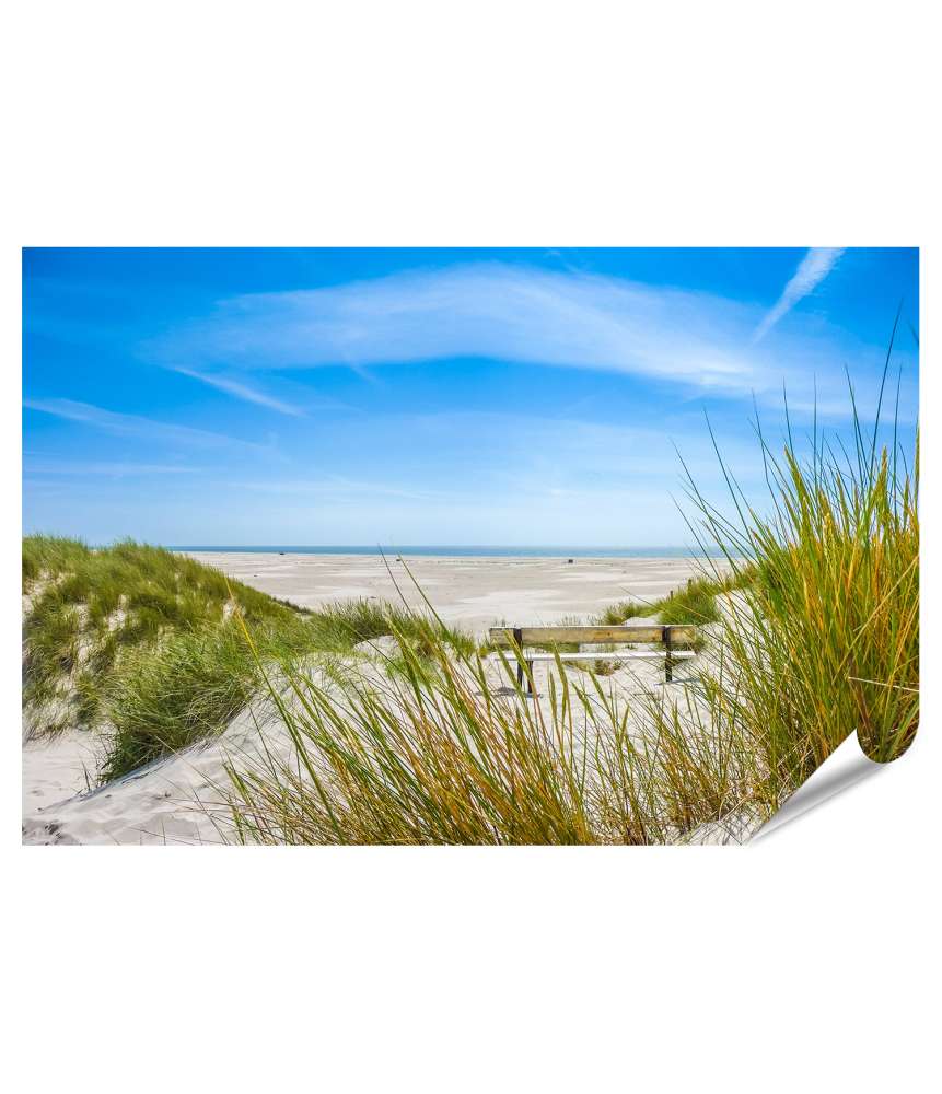 Islandburner XXL Premium Poster Atemberaubendes Wandbild von Dünen und Strand auf Amrum, Nordsee