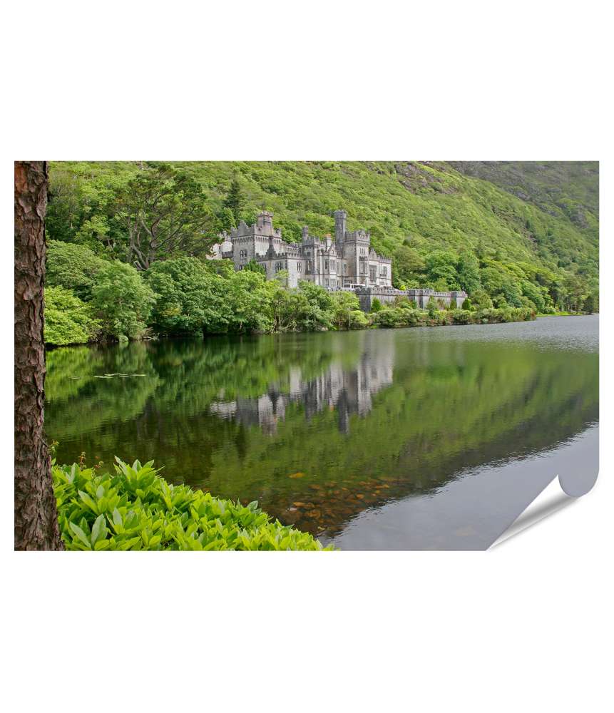 Islandburner XXL Premium Poster Atemberaubendes Wandbild der historischen Kylemore Abbey in Galway, Irland