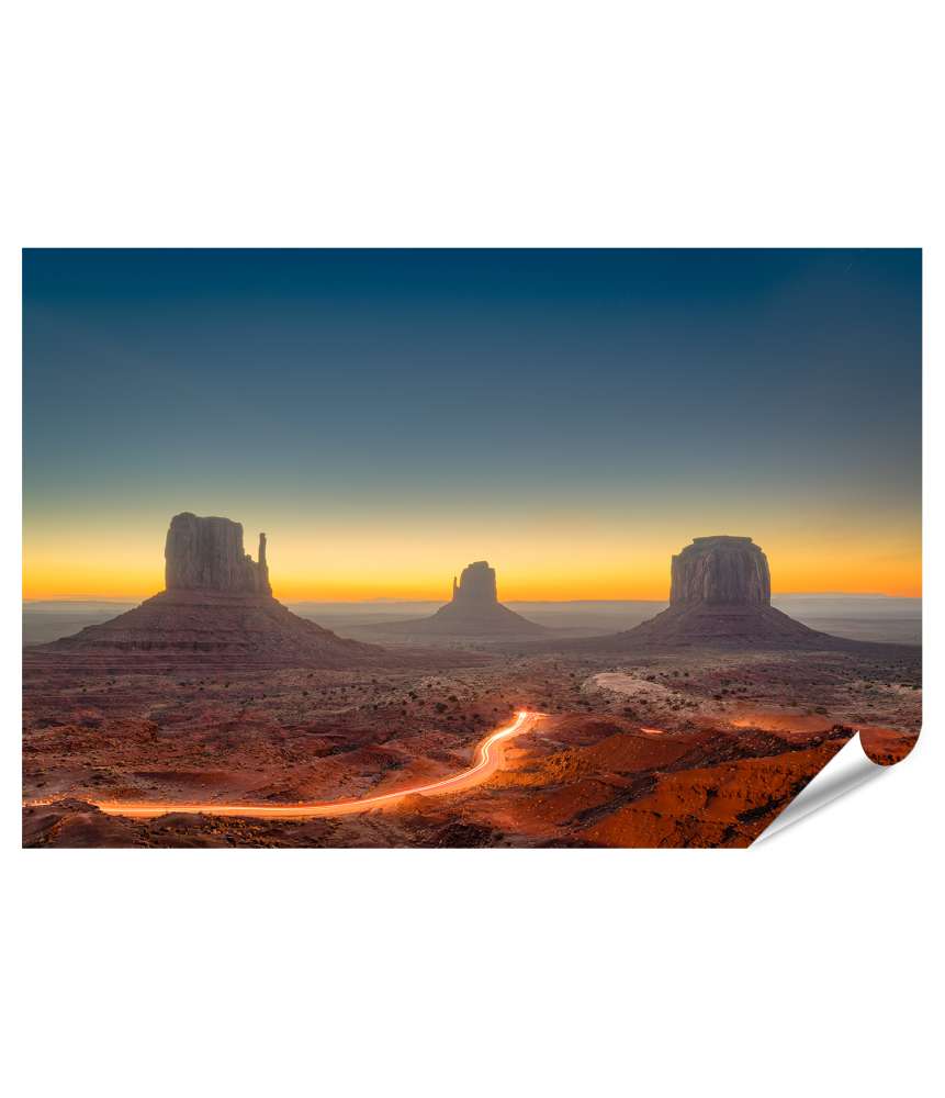 Islandburner XXL Premium Poster Dämmerung in Monument Valley, Arizona, USA - Wandbild