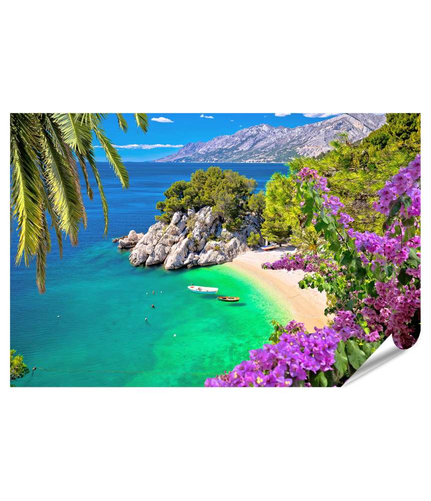 Islandburner XXL Premium Poster Atemberaubende Luftaufnahme des idyllischen Strandes Punta Rata, Dalmatien