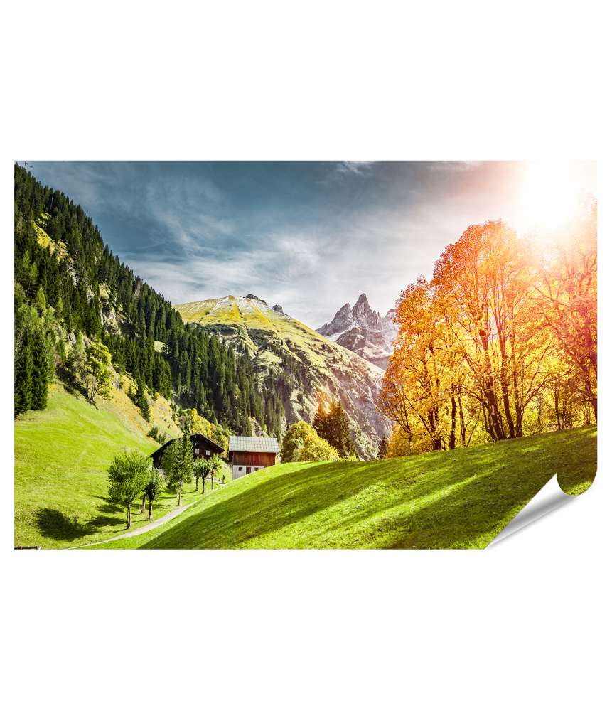 Islandburner XXL Premium Poster Wandbild von Einödsbach, nahe Oberstdorf im Allgäu