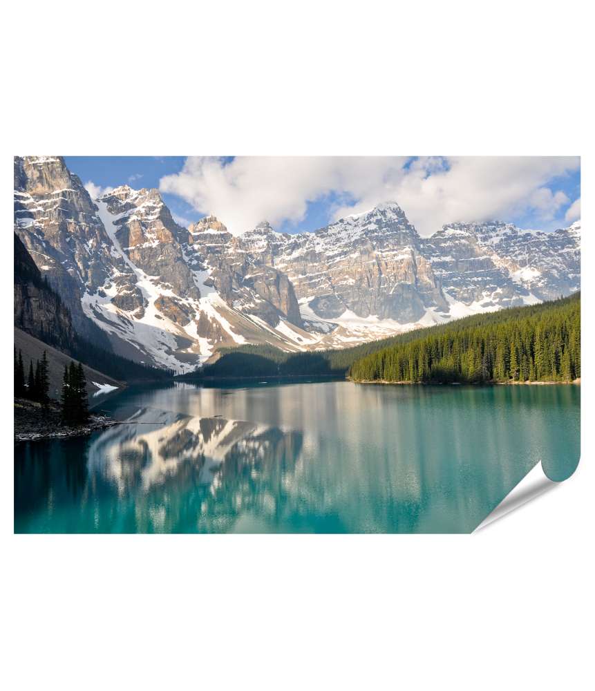 Islandburner XXL Premium Poster Atemberaubendes Wandbild von Moraine Lake in den Rocky Mountains, Kanada