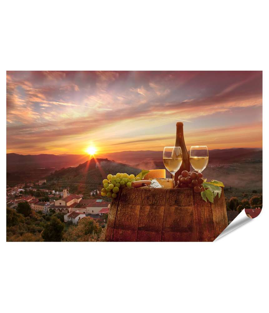 Islandburner XXL Premium Poster Idyllisches Wandbild eines Weinbergs in Chianti, Toskana (11A)