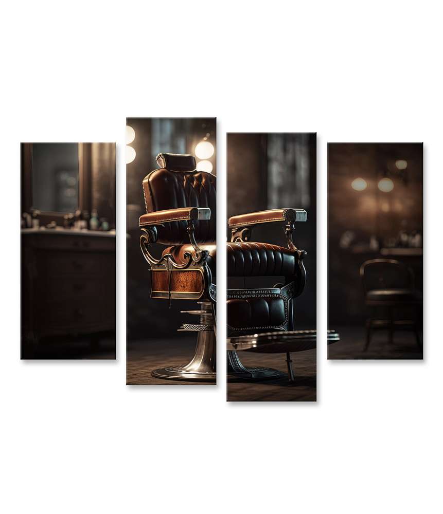 Islandburner Bild auf Leinwand Moderner Gentleman Barber Shop mit stilvollem Friseurstuhl Wandbild