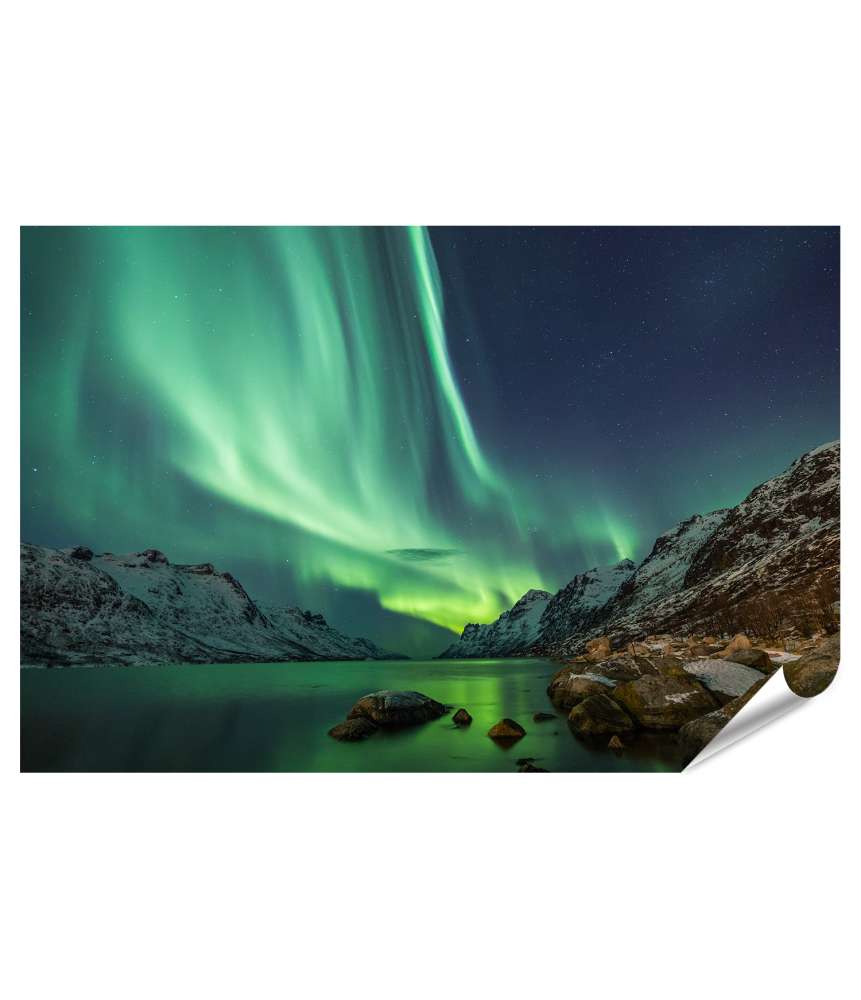 Islandburner XXL Premium Poster Aurora Borealis über TromsÃ¸, Nordlichter in Skandinavien