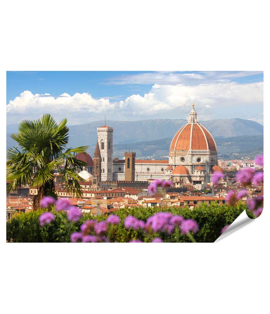 Islandburner XXL Premium Poster Frühlingshaftes Wandbild von Florenz, Toskana, Italien