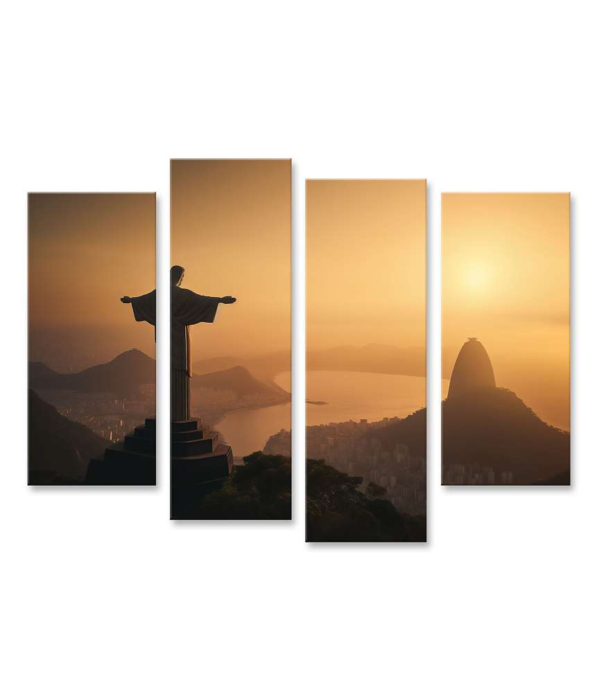 Islandburner Bild auf Leinwand Beeindruckende Statue von Jesus Christus in Rio de Janeiro