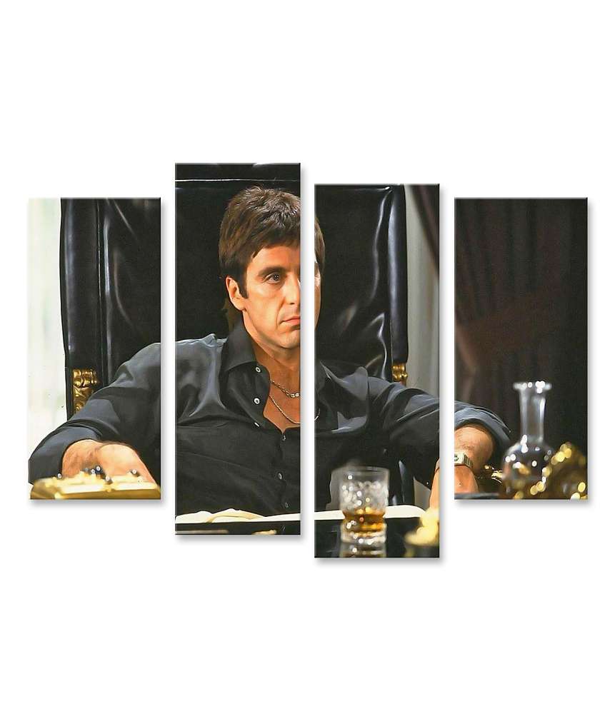 Islandburner Bild auf Leinwand Iconisches Wandbild von Tony Montana aus dem Kult-Gangsterfilm 'Scarface'