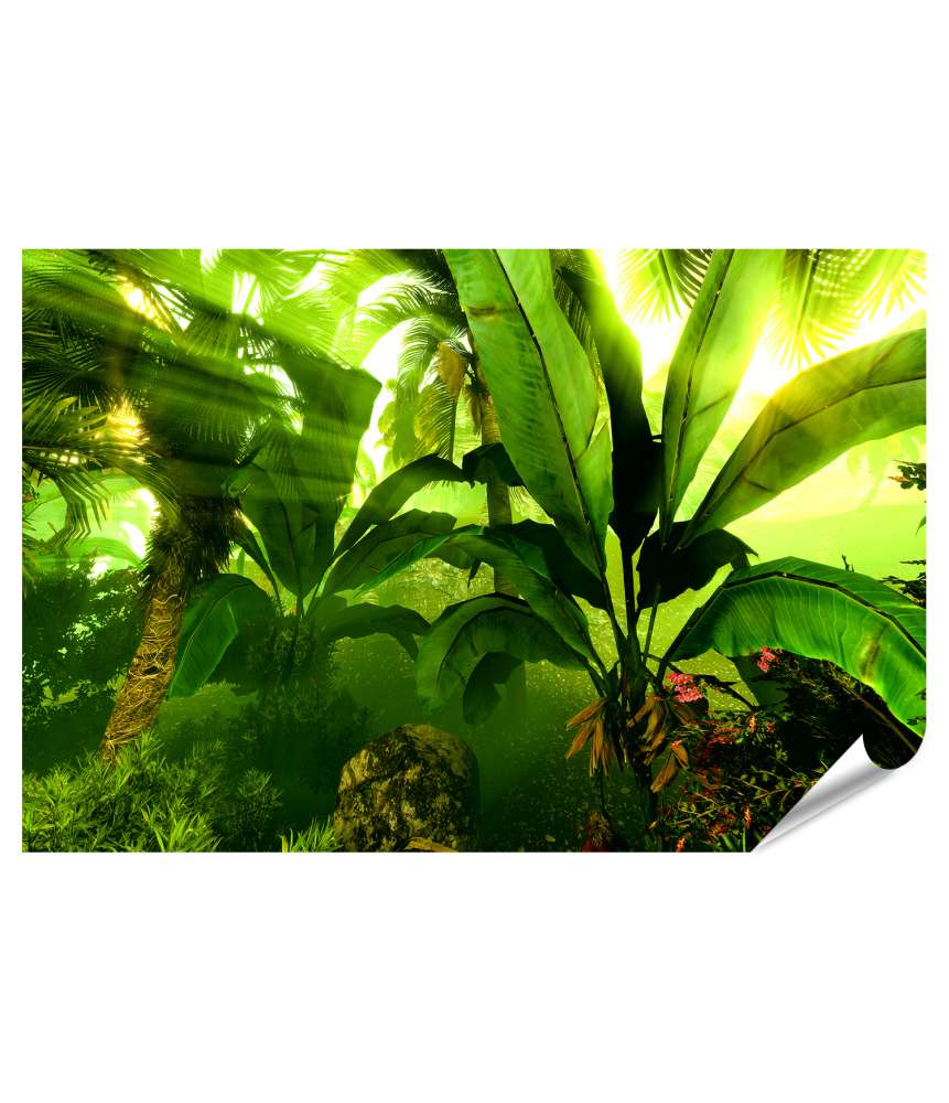 Islandburner XXL Premium Poster Exotisches Wandbild mit paradiesischen Pflanzen aus Hawaii